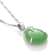 Green 18x13MM  Jadeite Tear Drop Shape Sterling Silver Pendant with
Singapore Chain