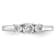Rhodium Over 14K White Gold Lab Grown Diamond SI1/SI2, G H I, 3-Stone
Engagement Ring