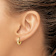 14k Yellow Gold 1/2" Polished Cubic Zirconia Hinged Hoop Earrings