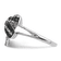 Rhodium Over Sterling Silver Black and White Diamond Bow Ring