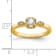 14K Yellow Gold Petite Rope Edge Round Diamond Ring 0.24ctw