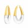 14K Yellow Gold Over Brass Acrylic XL Clear Chunky Bucket Hoop Earrings