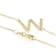 Sideways Initial W Necklace In Solid 14K Yellow Gold 18 Inch