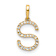 14k Yellow Gold Diamond Letter S Initial Pendant
