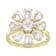 CZ Flower Ring In 18K Gold Over Sterling Silver 6.12ctw