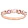 Morganite And Lab Pink Sapphire Band Ring In 18K Rose Gold Over Sterling
Silver 0.58ctw