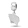 Sterling Silver Rhodium-plated LogoArt University of Wisconsin Small
Dangle Bead