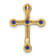 14k Yellow Gold Textured Sapphire Cross Chain Slide Pendant