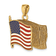 14k Yellow Gold with Enamel 3D Pledge Of Allegiance Flag Book Charm