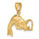 14k Yellow Gold 3D Polished and Textured Shrimp Pendant