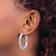Rhodium Over Sterling Silver Diamond-cut 4.75mm Hoop Earrings
