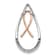 14k White Gold and 14k Rose Gold Diamond Awareness Ribbon Teardrop Chain
Slide Pendant