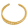 14k Yellow Gold Polished and Textured Multi Tube Cuff Bangle