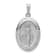 Rhodium Over 14k White Gold Satin Miraculous Oval Medal Pendant