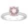 8mm Round Rose Quartz With Diamond Accents Rhodium Over Sterling Silver
Hidden Halo Ring