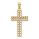 14K Two-tone Gold  Textured and Diamond-Cut Cross Charm