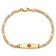 14k Yellow Gold Medical Soft Diamond Shape Red Enamel Figaro Link ID Bracelet