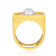 Pear Shape Freshwater Pearl Stacked Double Band Ring In 14K Gold Over
Sterling Silver