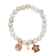 Rose Stainless Steel Antiqued and Polished Blue/Grey Dyed Jade Bracelet
