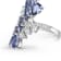 Rhodium Over Sterling Silver Oval and Pear Shape Tanzanite and White
Ziron Ring 4.71ctw