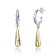 Briolette Drop Earrings In 14K Gold And Rhodium Over Brass