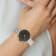 Ladies Charles Hubert Stainless Steel Black Dial Watch