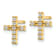 14k Yellow Gold Polished Diamond Cross Stud Earrings