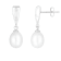 7-8mm White Cultured Freshwater Pearl and Cubic Zirconia Rhodium Over
Sterling Silver Earrings
