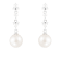White Cultured Freshwater Pearl 14k White Gold Earrings 7-7.5mm