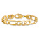 10k Yellow Gold 10mm Flat Figaro Link Bracelet