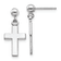 Rhodium Over 14k White Gold Polished Cross Dangle Earrings