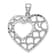 Rhodium Over 14k White Gold Diamond-Cut Heart Pendant