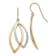 14K Two-tone Gold Polished Textured Dangle Earrings