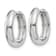 Rhodium Over 14k White Gold 3/8" Round Hinged Hoop Earrings