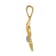 14k Yellow Gold and Rhodium Over 14k Yellow Gold Polished Textured
Diamond Fleur De Lis Pendant