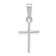 Rhodium Over 14k White Gold Polished Solid Cross Pendant