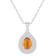 8x5mm Pear Shape Citrine And White Topaz Rhodium Over Sterling Silver
Double Halo Pendant w/Chain