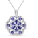 Mixed Tanzanite and Cubic Zirconia Rhodium Over Sterling Silver Pendant
with chain, 5.17ctw