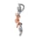14k Rose Gold and White Gold Diamond Three Flower Chain Slide