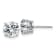 Rhodium Over 14K White Gold 3ct. 7.5mm Round J-K Color Moissanite Earrings