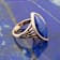Barse Lapis Lazuli Marquise Statement Ring In Bronze