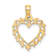10K Yellow Gold Textured Heart with Lace Trim Charm