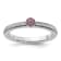 14K White Gold Stackable Expressions Rhodolite and Diamond Ring 0.075ctw