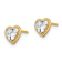14k Two-tone Diamond-Cut and Textured Heart Stud Earrings