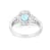 Rhodium Over Sterling Silver Paraiba Blue Apatite and Lab Grown Diamond
Oval Ring
