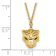 14K Yellow Gold Polished Diamond-cut Green Enamel Tiger Necklace