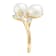 7-7.5mm Round White Freshwater Pearl with White Topaz Accents 10K Rose
Gold Leaf Design Ring