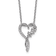 Rhodium Over Sterling Silver Cubic Zirconia Butterflies Heart with
2-inch Extension Necklace