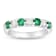 1.00ctw Emerald and Diamond Wedding Band Ring in 14k White Gold