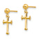 14k Yellow Gold Children's Cross Dangle Earrings